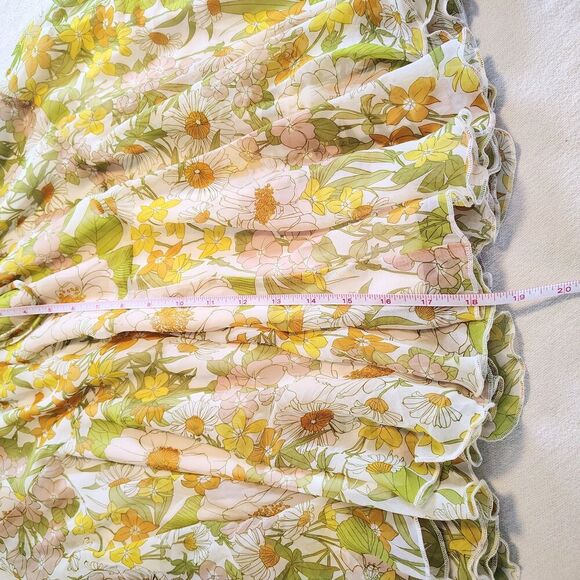 Floral Pull On Skirt Small Flowing Cottagecore Retro Boho Size Small - Picture 3 of 8